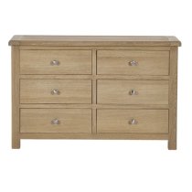 Merritt Wooden Chest Of 6 Drawers Wide In Limed Oak