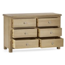 Merritt Wooden Chest Of 6 Drawers Wide In Limed Oak