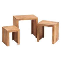 Tivat Mango Wood Nest Of 3 Tables In Light Mahogany