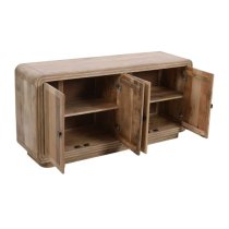 Harvey Carved Mango Wood Sideboard With 4 Doors In Natural