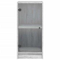 Avila Wooden Side Cabinet With 1 Glass Door In Grey Sonoma Oak