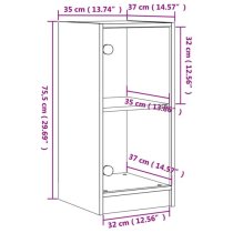 Avila Wooden Side Cabinet With 1 Glass Door In Grey Sonoma Oak