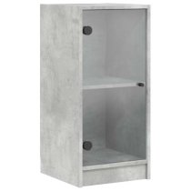 Avila Wooden Side Cabinet With 1 Glass Door In Concrete Effect