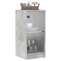 Avila Wooden Side Cabinet With 1 Glass Door In Concrete Effect