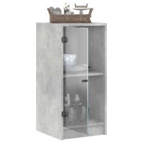 Avila Wooden Side Cabinet With 1 Glass Door In Concrete Effect