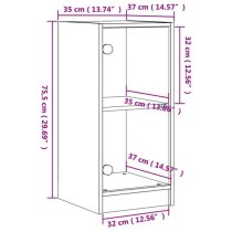 Avila Wooden Side Cabinet With 1 Glass Door In Black