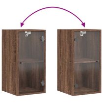 Avila Wooden Wall Cabinet With 1 Glass Door In Brown Oak