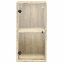 Avila Wooden Wall Cabinet With 1 Glass Door In Sonoma Oak