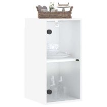 Avila Wooden Wall Cabinet With 1 Glass Door In White