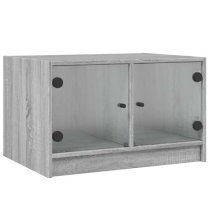 Avila Wooden Coffee Table With 2 Glass Doors In Grey Sonoma Oak