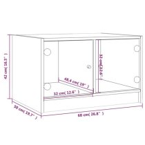 Avila Wooden Coffee Table With 2 Glass Doors In Grey Sonoma Oak