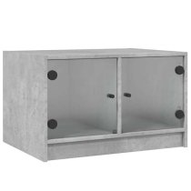 Avila Wooden Coffee Table With 2 Glass Doors In Concrete Effect