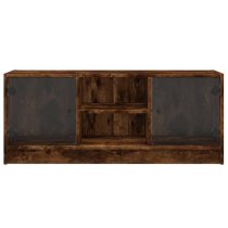 Avila Wooden TV Stand With 2 Glass Doors In Smoked Oak