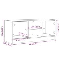 Avila Wooden TV Stand With 2 Glass Doors In Smoked Oak