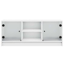 Avila Wooden TV Stand With 2 Glass Doors In White