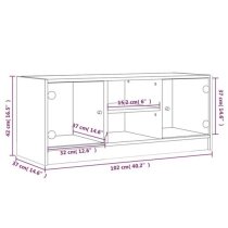 Avila Wooden TV Stand With 2 Glass Doors In White