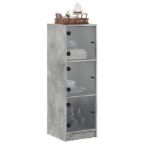 Avila Wooden Highboard With 3 Glass Doors In Concrete Effect