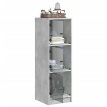 Avila Wooden Highboard With 3 Glass Doors In Concrete Effect