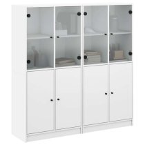 Avila Wooden Bookcase With Doors In White