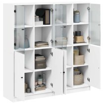 Avila Wooden Bookcase With Doors In White