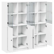 Avila Wooden Bookcase With Doors In White