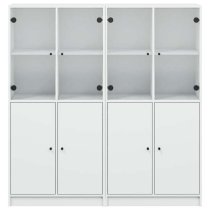 Avila Wooden Bookcase With Doors In White