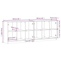 Avila Wooden Bookcase With 4 Doors In Brown Oak