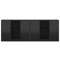 Avila Wooden Bookcase With 4 Doors In Black