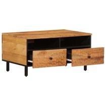 Blanes Acacia Wood Coffee Table With 2 Drawers In Natural