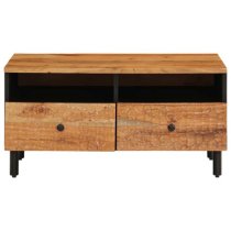 Blanes Acacia Wood Coffee Table With 2 Drawers In Natural