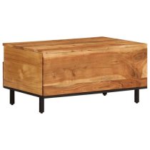 Blanes Acacia Wood Coffee Table With 2 Drawers In Natural