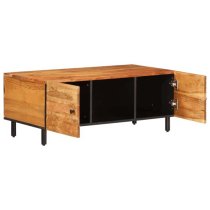 Blanes Acacia Wood Coffee Table With 2 Doors In Natural