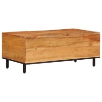 Blanes Acacia Wood Coffee Table With 2 Doors In Natural