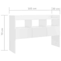 Afton High Gloss Sideboard With 3 Drawers In White