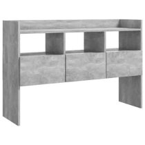 Afton Wooden Sideboard With 3 Drawers In Concrete Grey