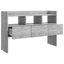 Afton Wooden Sideboard With 3 Drawers In Concrete Grey