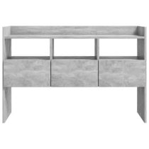 Afton Wooden Sideboard With 3 Drawers In Concrete Grey