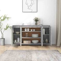 Atoka Wooden Sideboard With 4 Doors In Concrete Grey