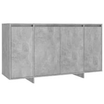 Atoka Wooden Sideboard With 4 Doors In Concrete Grey