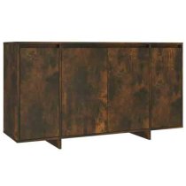 Atoka Wooden Sideboard With 4 Doors In Smoked Oak