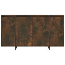 Atoka Wooden Sideboard With 4 Doors In Smoked Oak