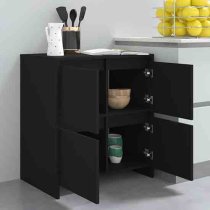 Axton Wooden Storage Cabinet With 4 Doors In Black