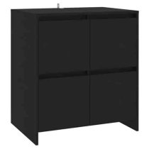 Axton Wooden Storage Cabinet With 4 Doors In Black