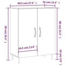 Ardmore High Gloss Storage Cabinet With 2 Doors In White