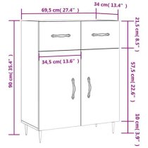 Attica High Gloss Sideboard With 2 Doors In White