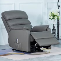 Sanur Electric Leather Lift And Tilt Recliner Armchair In Grey