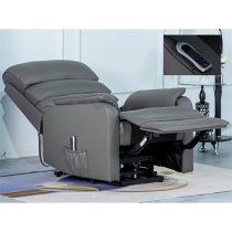 Sanur Electric Leather Lift And Tilt Recliner Armchair In Grey