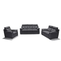 Baiona Leahter Fixed 1 Seater Sofa In Anthracite