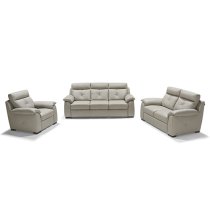 Baiona Leahter Fixed 2 Seater Sofa In Moon