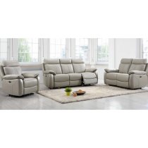 Caguas Electric Leather 2 Seater Sofa In Light Grey